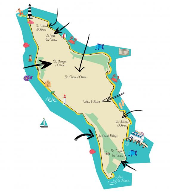 Carte de l'île d'Oléron